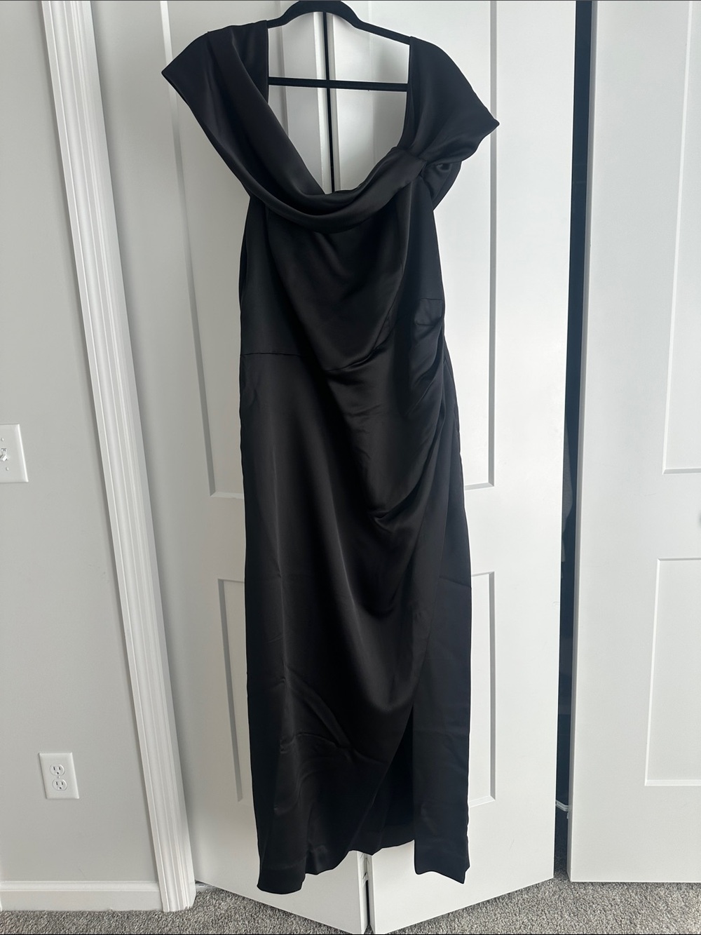 City Chic Black Draped Maxi Gown, 18